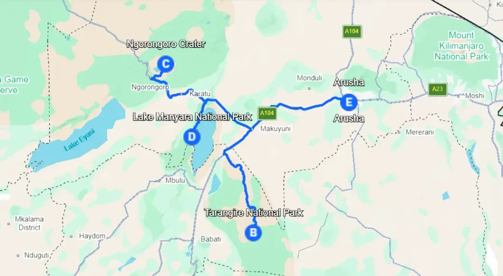 Safari Camping de Budget en Groupe de 3 Jours en Tanzanie
